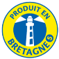 Produit en Bretagne : un logo avec un phare bleu et jaune